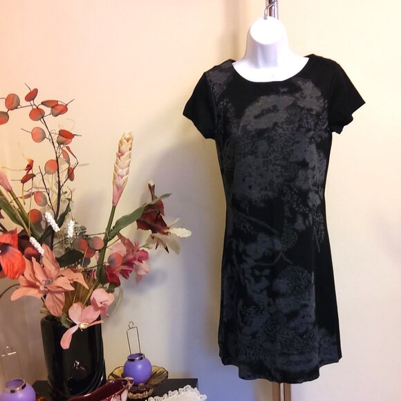 NWT GEISHA Unique Designed Black Gray Stretchy Cardigan Knit Sweater Dress S - Picture 6 of 7